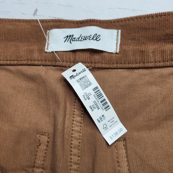 Madewell Wide Leg Corduroy Pants Tan Brown High Rise Full Length Stretch 27 - Picture 10 of 12